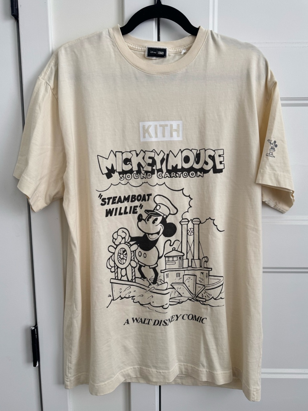 Kith x Disney Anniversary Mickey & Friends Steamboat Willie 2023 Tee in Sandrift